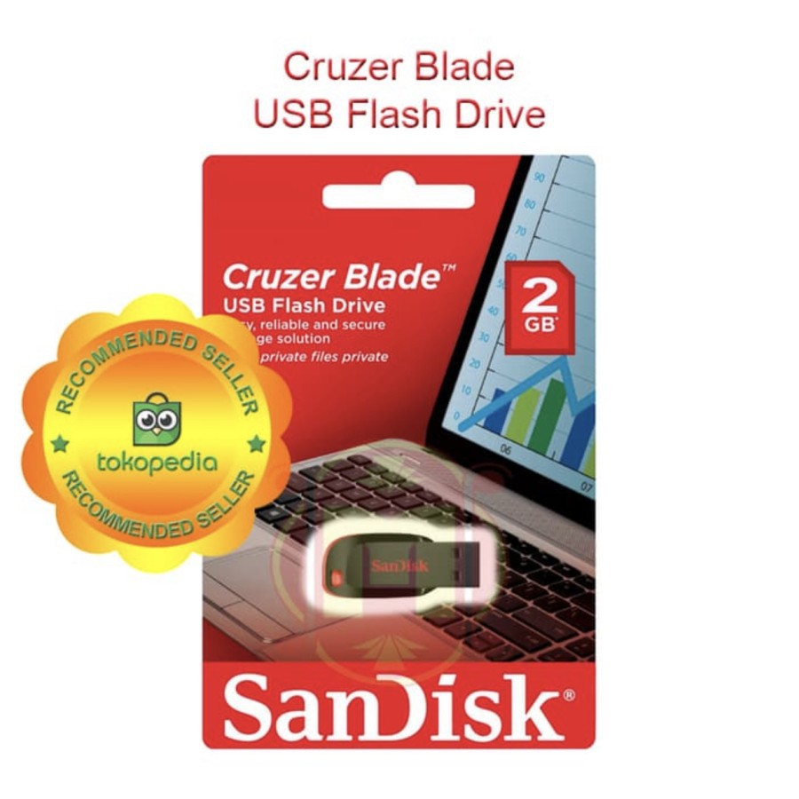 Flashdisk Sandisk Cruzer Blade 2GB Bergaransi / Flashdisk Sandisk 2GB