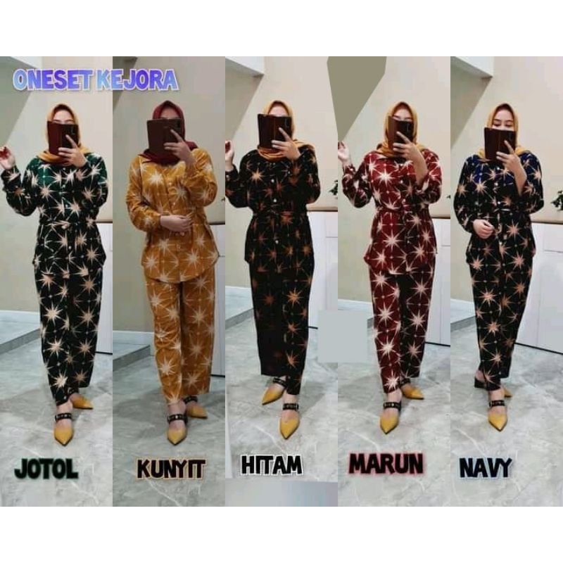 [BISA COD] JUMBO Setelan Tie Dye One Set Rayon Lengan Panjang Harga Grosir