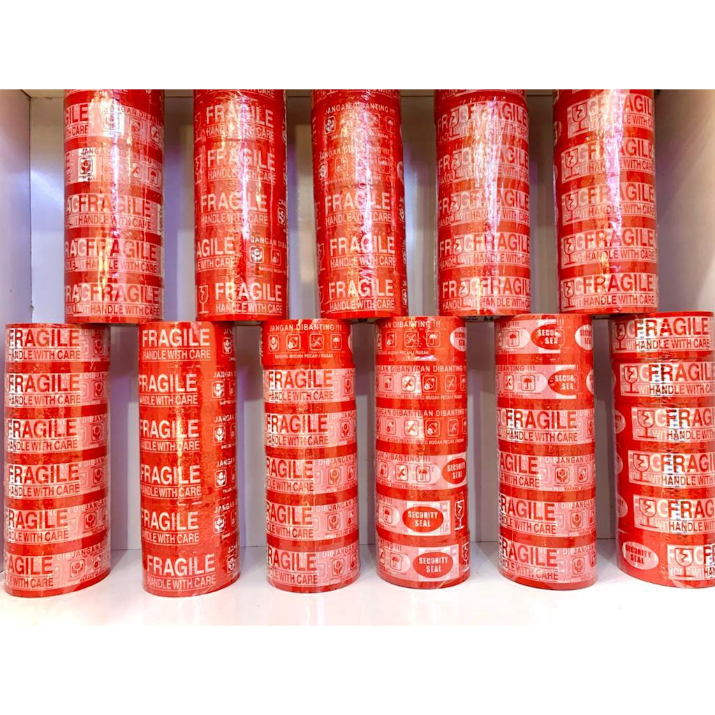 

LAKBAN FRAGILE / ISOLASI JANGAN DIBANTING WARNA MERAH SERBAGUNA