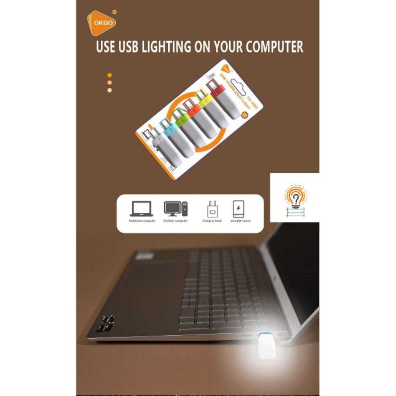 Lampu Tidur Mini Lampu USB Thumb Night Lampu USB Protable Lampu Belajar