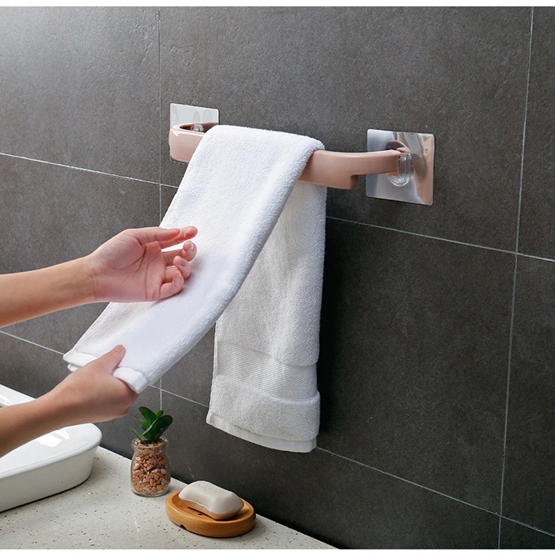 Rak Gantungan Dapur Handuk Kamar Mandi Bathroom Towel Holder Hook 43CM Perekat