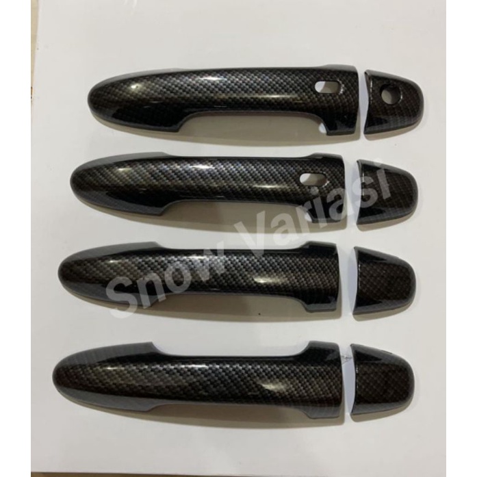 Handle cover keyless all new innova 2016 2018 carbon glossy