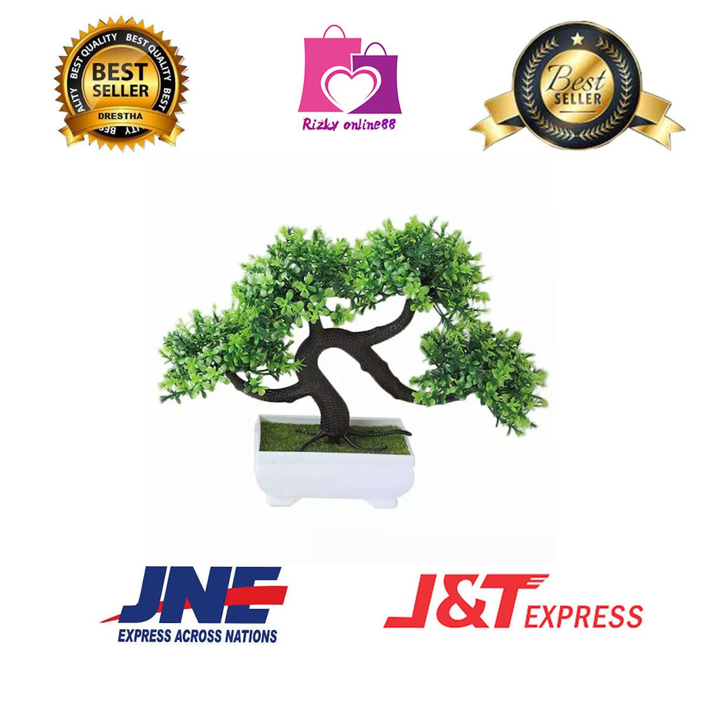 Rizkyonline88 ornamen pot bonsai tanaman bunga bonsai dekorasi rumah tanaman hias plastik murah