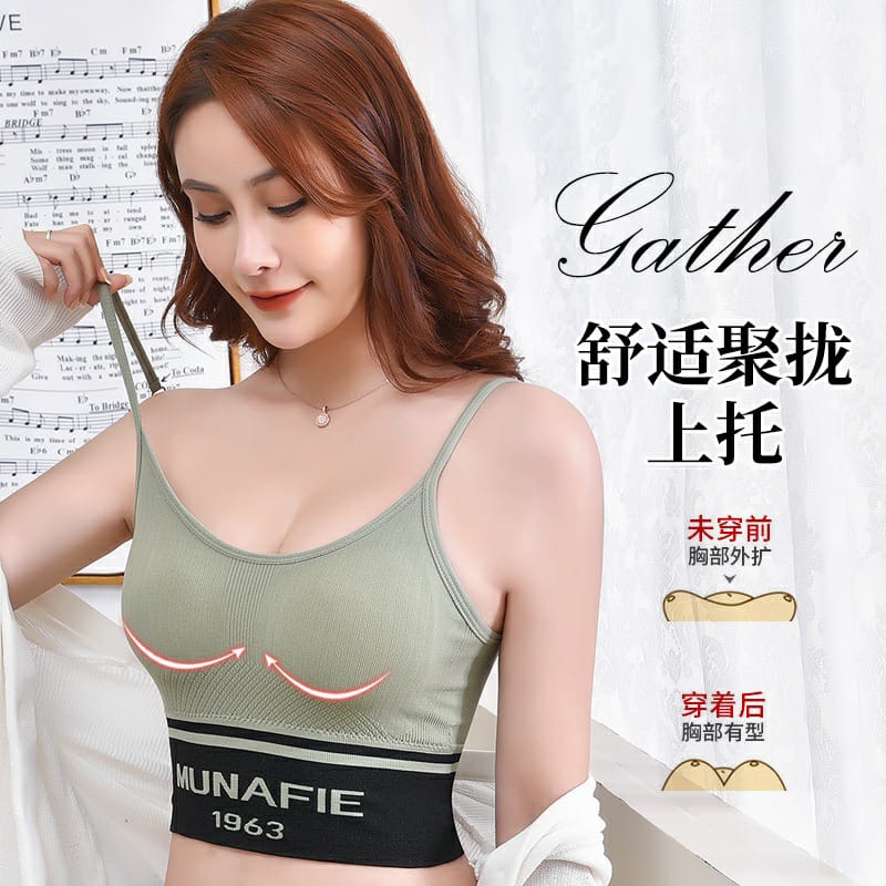 PM pakaidan dalam wanita Bra Sport Push Up Bra Wanita Munafie Gym Tanpa Kawat Sexy Import ningrumsho