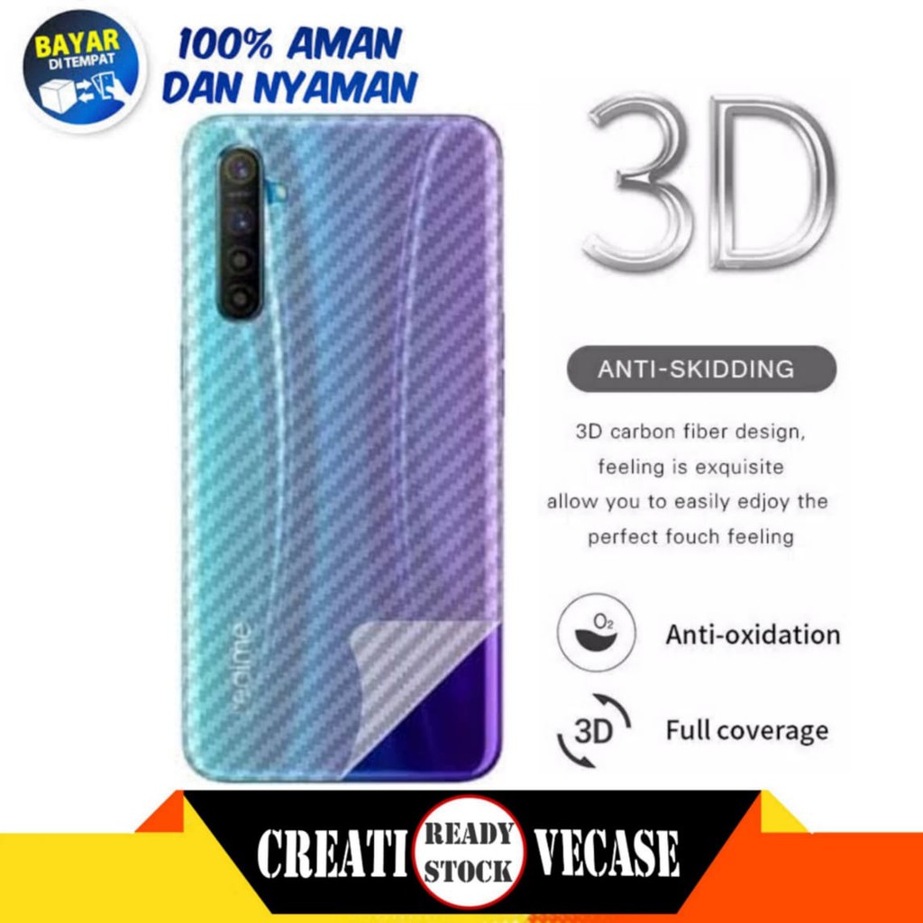 Garskin Carbon Oppo Realme 6 Back Screen Sticker Stiker