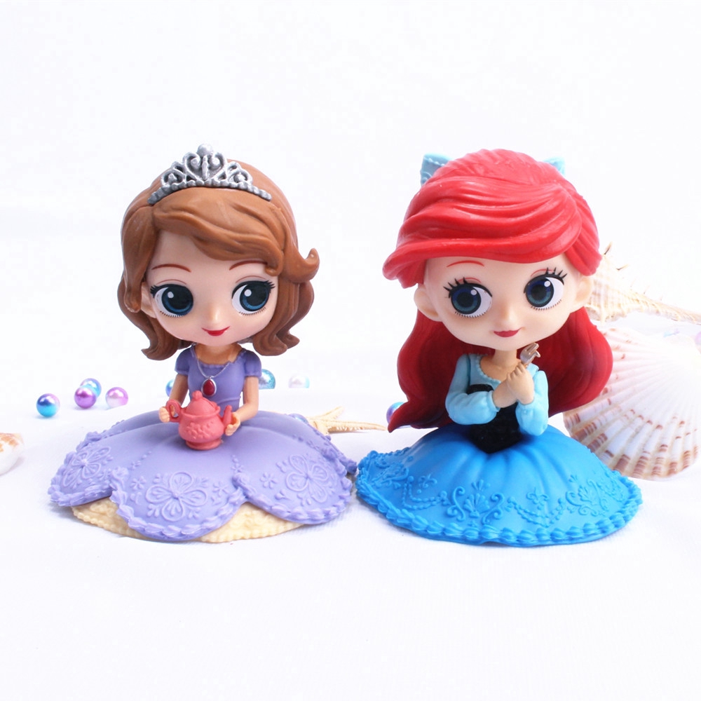 Princess Mermaid Sofia Cartoon Action Figure 6Styles  Kids Toy Doll Gift Cake Topper Decor