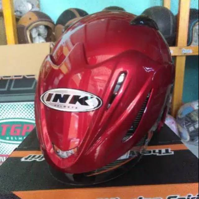 Helm INK Original CX-22 merah Marron