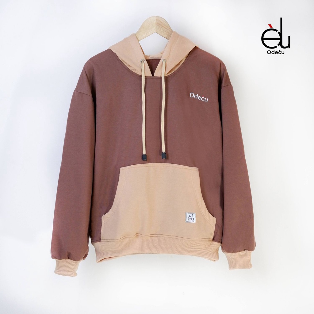 ODECU HOODIE TWO COLOR MOCCA COKSU SWEATER OVERSIZE WANITA PRIA