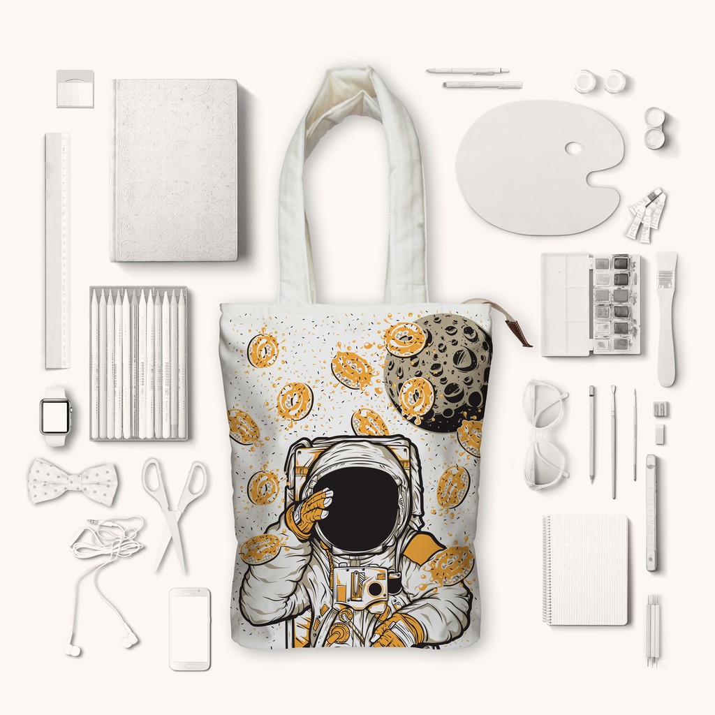 Tote Bag Kanvas Doughnut