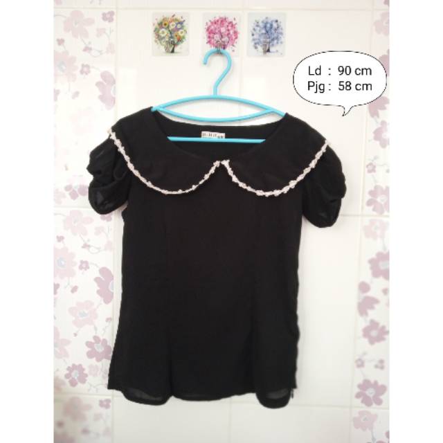 PRELOVED BLOUSE SIFON HITAM