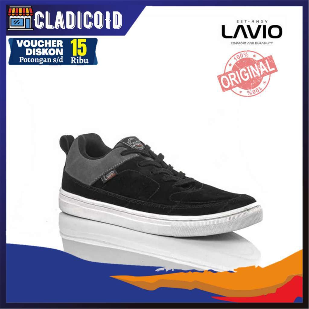 SEPATU SNEAKERS PRIA ORIGINAL BAHAN KULIT ASLI PREMIUM, SNEAKERS KEREN, SEKOLAH, KULIAH LAVIO VALLEY