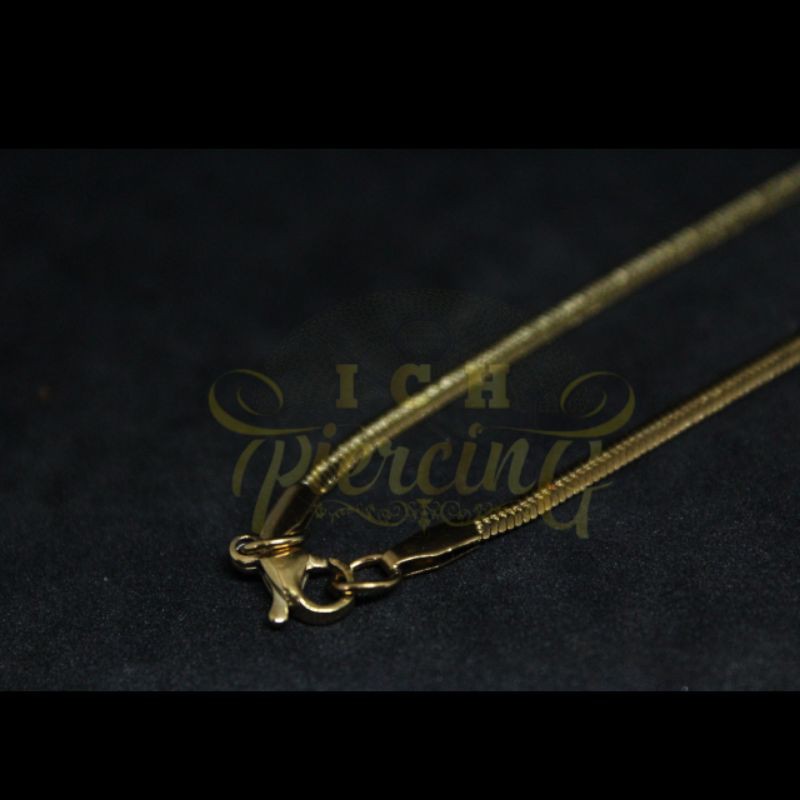 KALUNG TITANIUM EMAS MODEL PIPIH 60 CM BERKUALITAS IMPORT FASHION PRIA WANITA