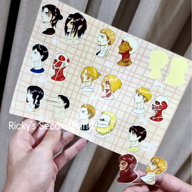 

AoT sticker sheet Attack on Titan stiker Shingeki No Kyojin SNK - BESAR A5