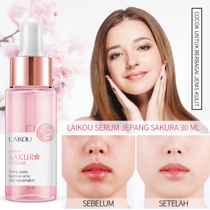 LAIKOU Sakura Serum Peremajaan Untuk Kulit Kusan dan Berminyak 30ml