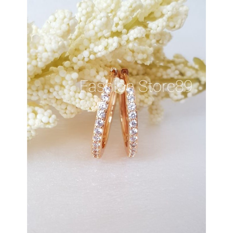 Anting Bulat Anting tusuk model bulat full permata dan motif impor xuping Bestquality lapisemas