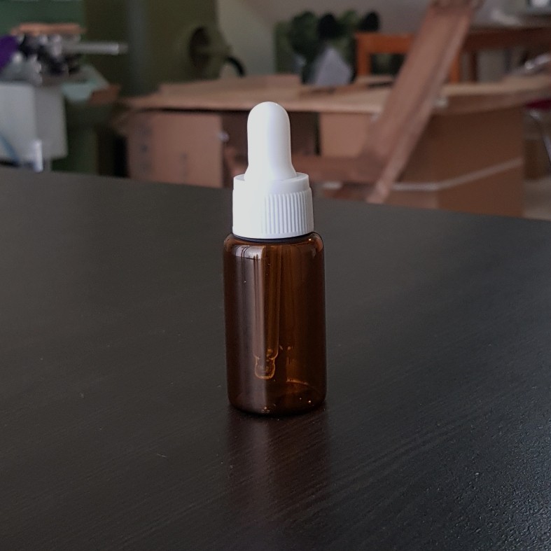 botol kaca pipet 18ml amber / botol tetes 18ml / botol serum 18ml - ring putih