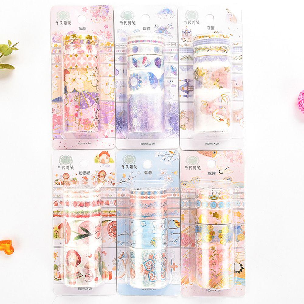 Top 6roll/Set Washi Tape Sastra Kualitas Tinggi Scrapbooking Gadis Hati Little Fresh DIY Bahan