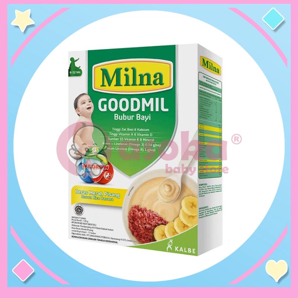 Milna Goodmil Bubur Bayi 6+ Beras Merah Pisang 120gr ASOKA