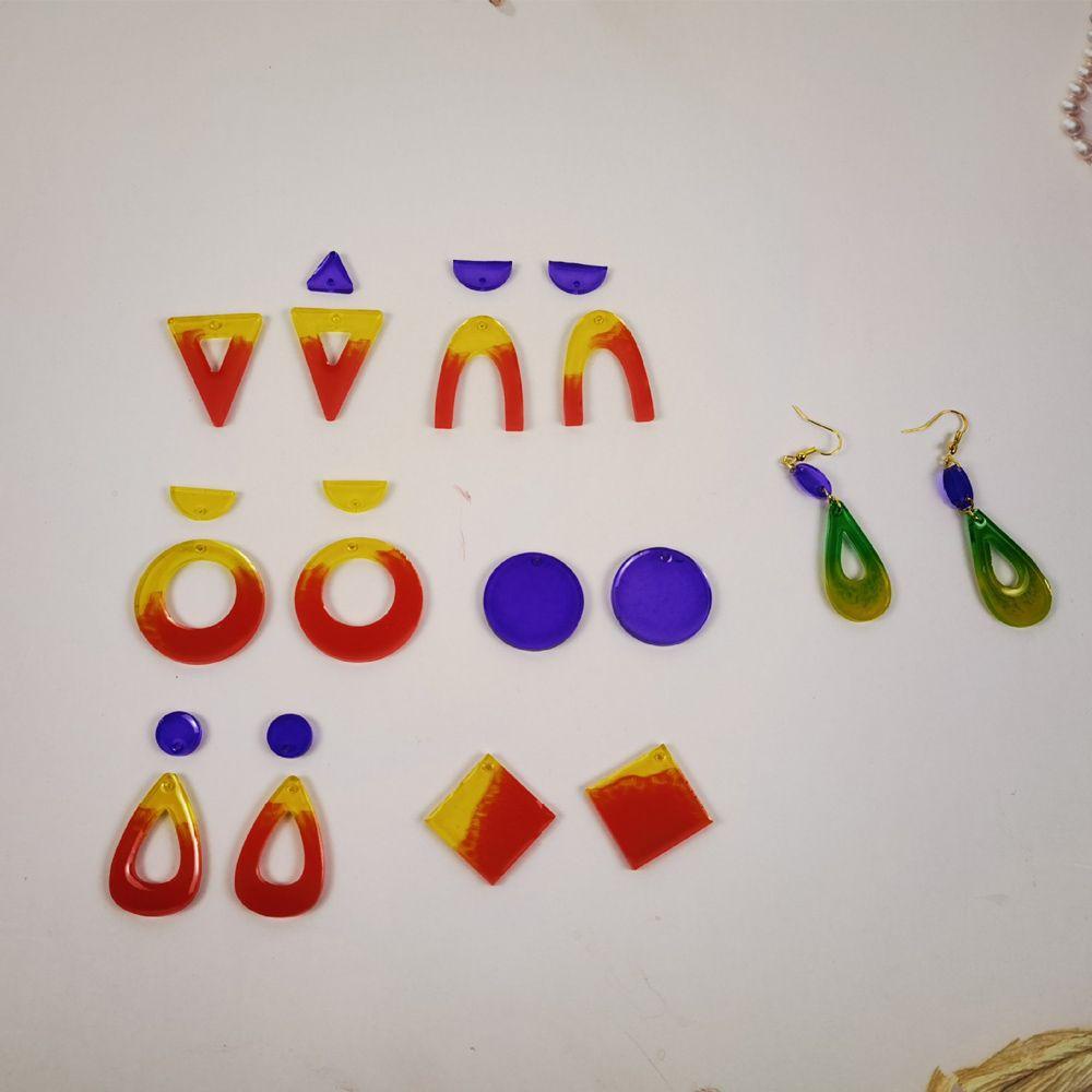 Preva Anting Cetakan Silikon Geometris DIY Epoxy Pendant Football Ear Studs