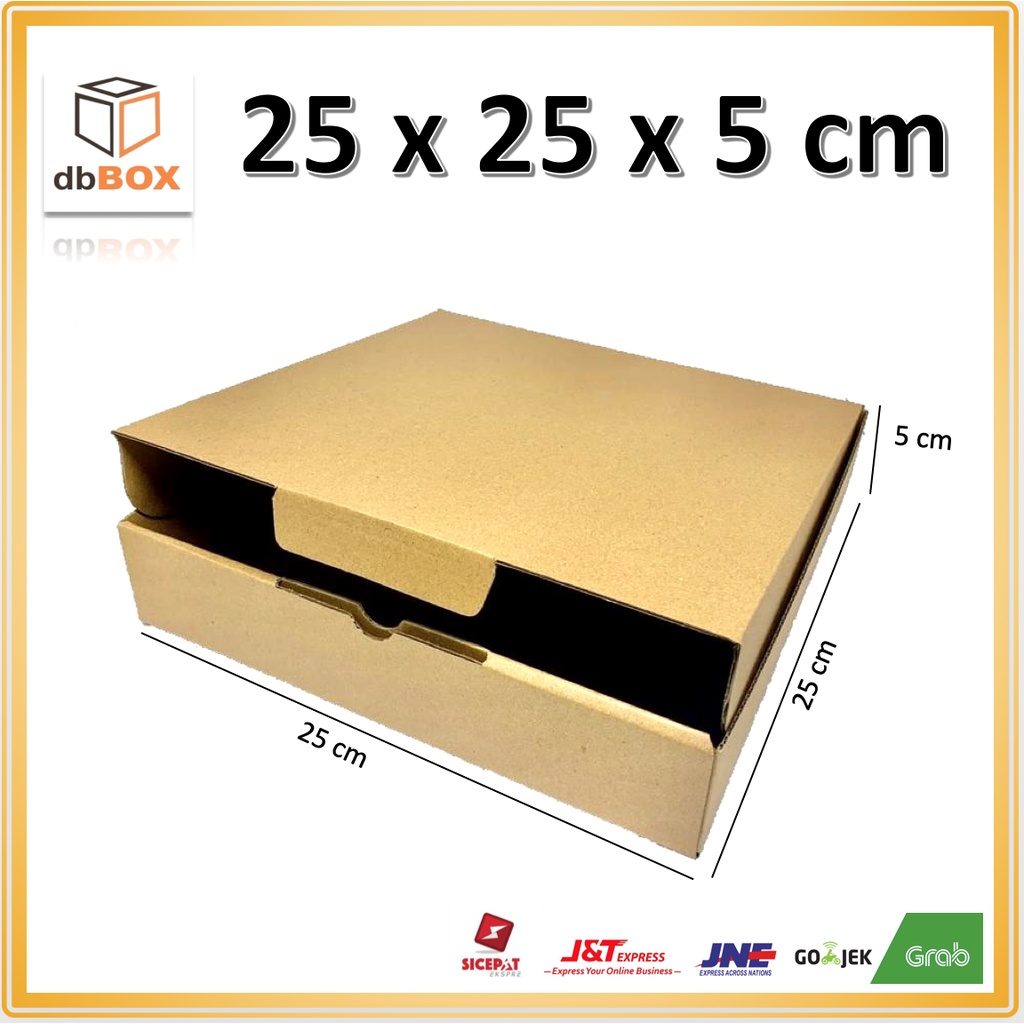 

Kardus uk 25x25x5 cm --box Die Cut dan easy usage--