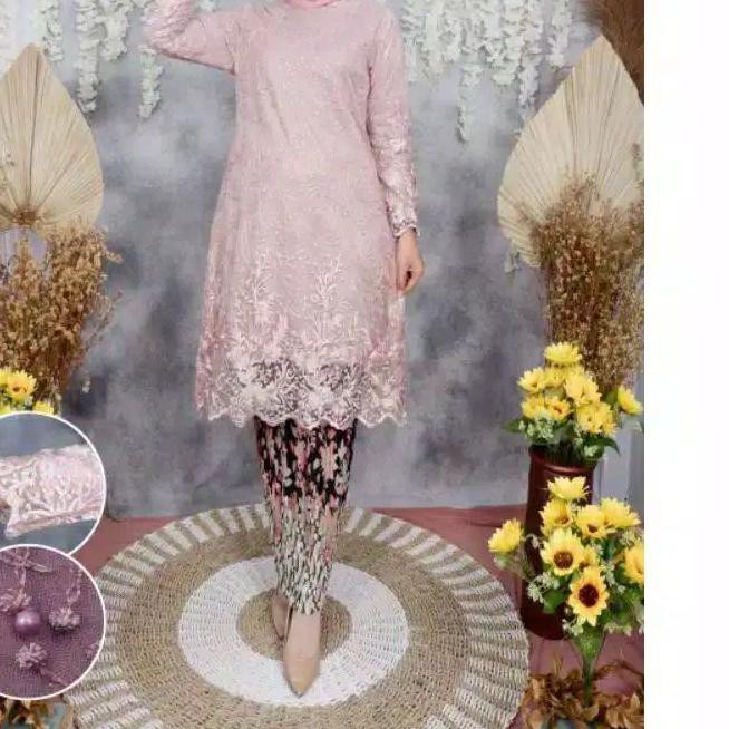 ⅎ RnF ✓ | kebaya tunik tulle / kebaya modern/ kebaya tunik bordir(real pict free er) ●