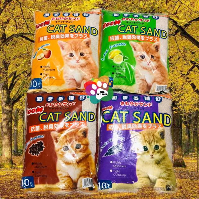 Cat Sand Boom 10lt / Cat Sand / Pasir Kucing / Pasir Wangi / Pasir Gumpal