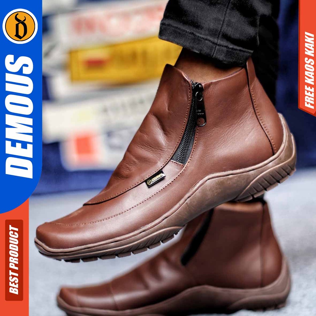 Sepatu Kulit Pria Casual Formal Kerja Hitam Cora Demous