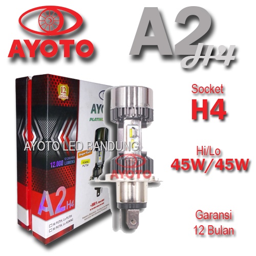 1 Pcs Lampu LED MOTOR MOBIL AYOTO A2-H4 45 Watt