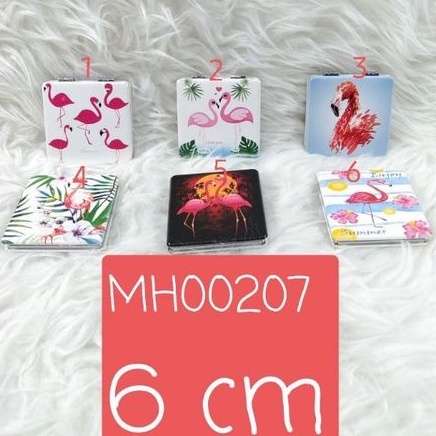 kaca lipat acc mirror bag kaca tas kaca kecil cermin mini lipstik flamingo angsa swan makeup acc dan