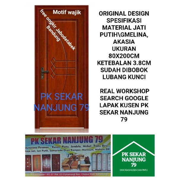 KUSEN+PINTU INDOOROUTDOOR KAYU AKASIA, JATI PUTIH UK 80X200CM FREE ONGKIR JABODETABEK BANDUNG