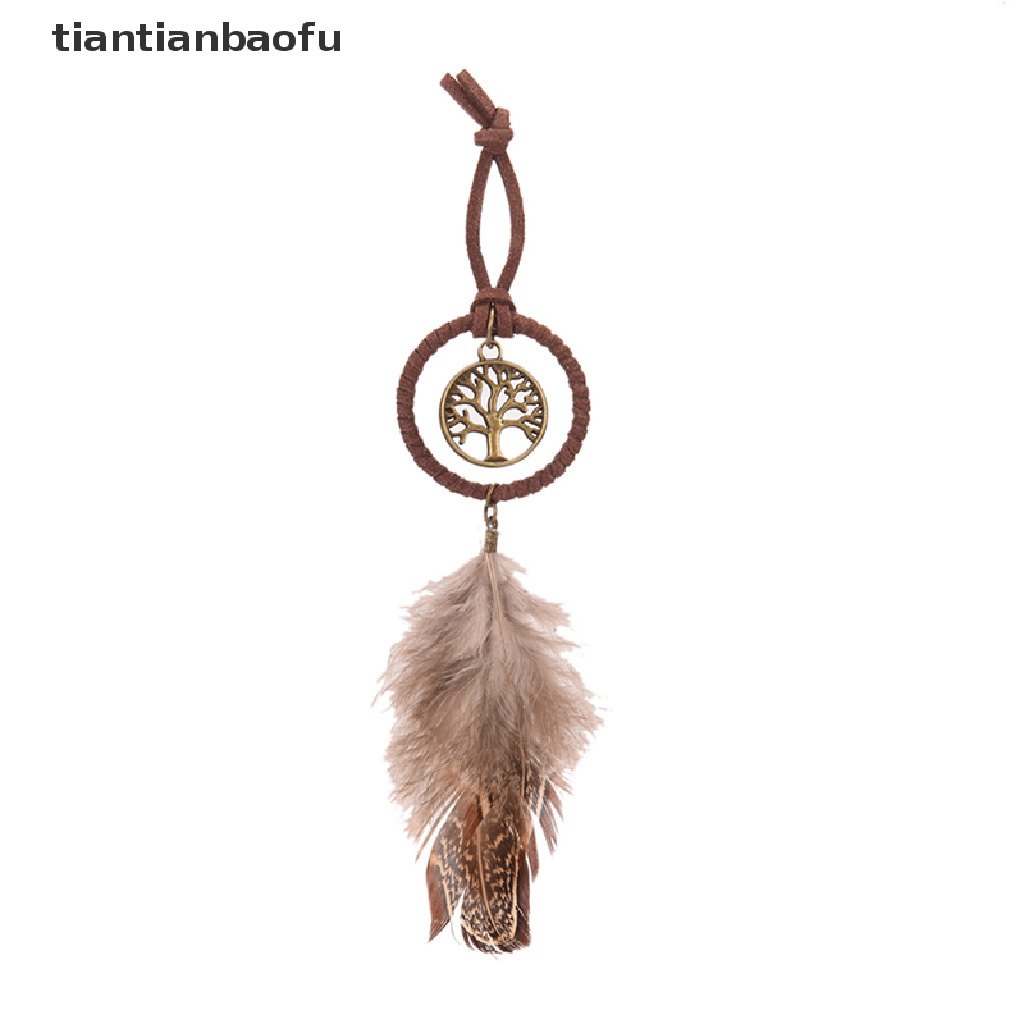 [tiantianbaofu] Mini Dream Catcher Feather Hanging Decoration Wall Car Hanging Ornament Key Chain Boutique