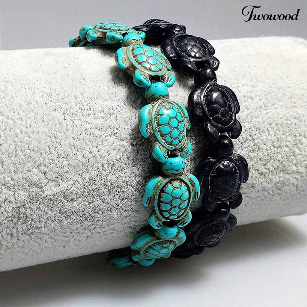 Gelang Bentuk Hewan Kura-Kura Laut Turquoise Tiruan Ramah Lingkungan Gaya Hawaii Untuk Unisex