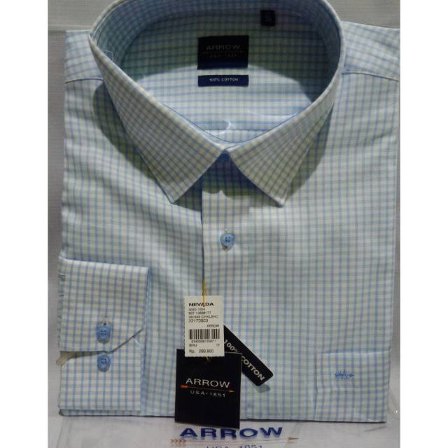 Kemeja Panjang ARROW Pria Big Size 17 Biru kotak 411
