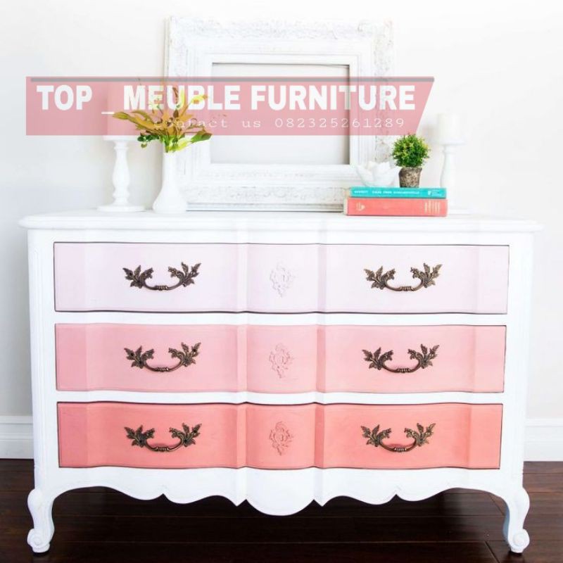Nakas kabinet klasik pink , Kabinet laci , buffet