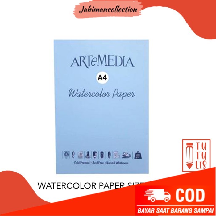 

✨ BISA COD ✨ ARTEMEDIA WATERCOLOR PAPER A4 - 12 LEMBAR