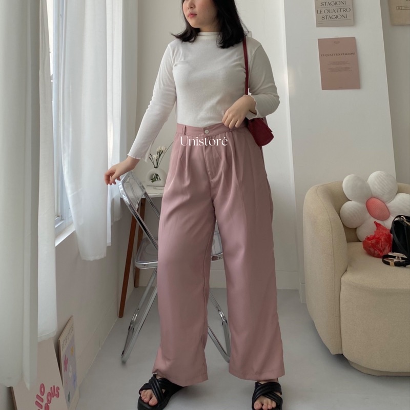 Luna Pants - Korean Culotte Pants - Celana Kulot Panjang - Celana Kulot Jumbo - Celana Kulot Wanita - Celana Kulot Korea