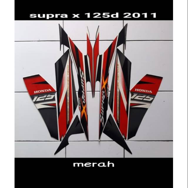 Striping Supra X 125 D Tahun 2011 Warna Merah Shopee Indonesia