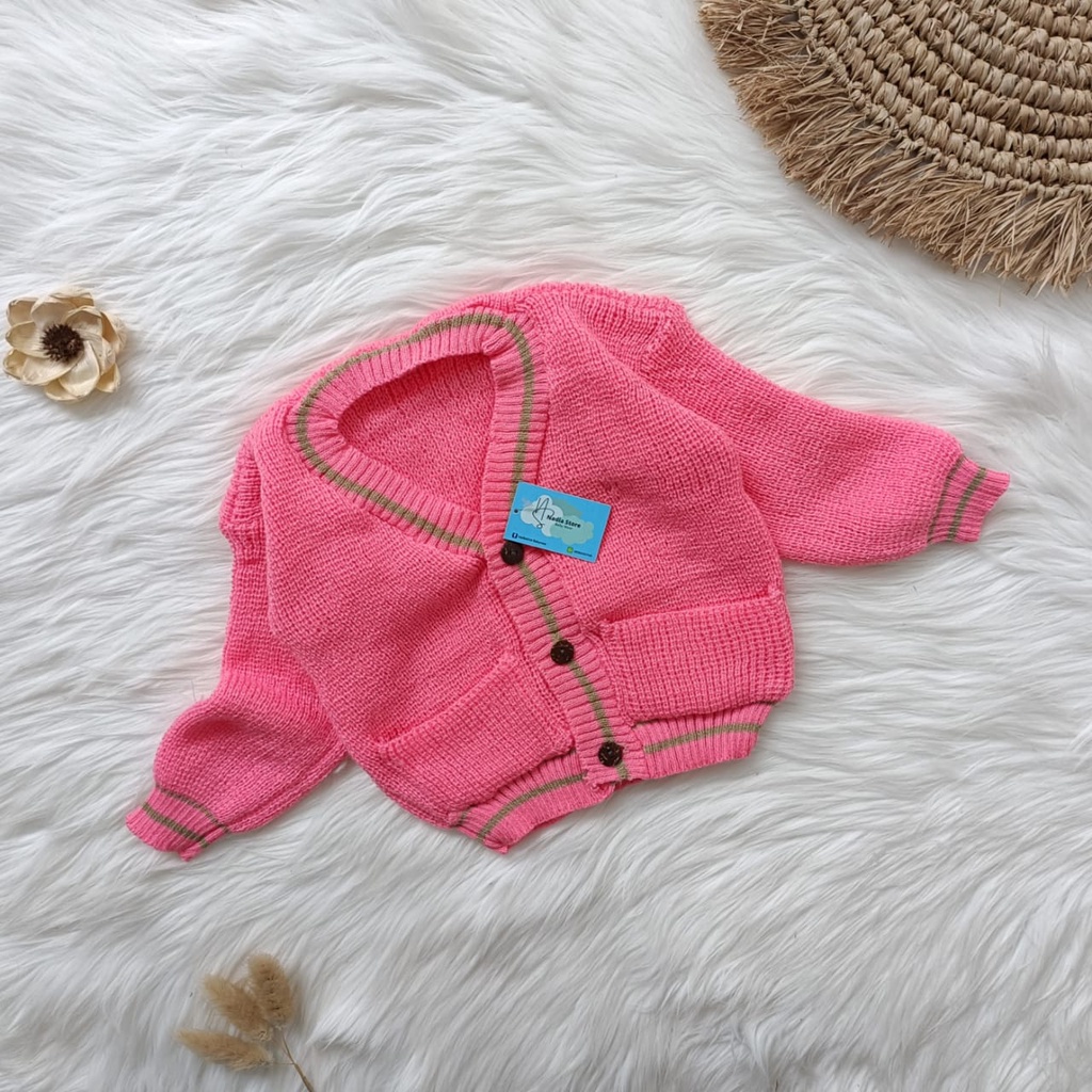 Cardigan outwear sweater bayi rajut jeruk 0-10 bulan baju hangat bayi unisex