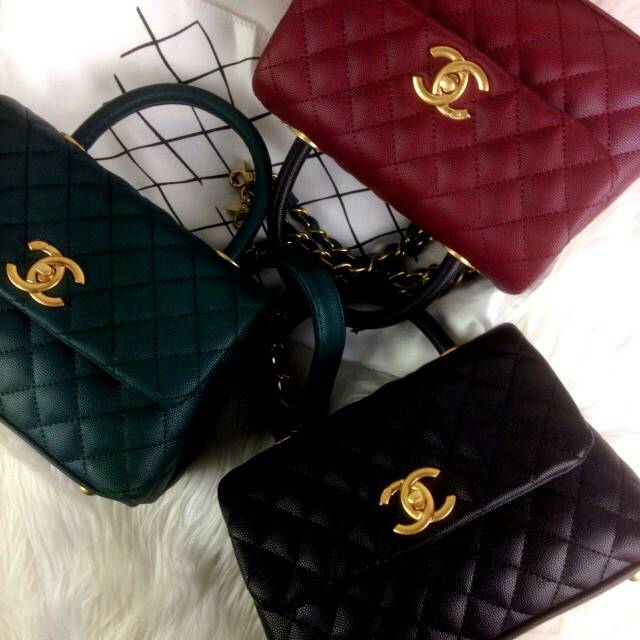 CHANEL Coco Grained Lizard Handle BB SS19 #1147