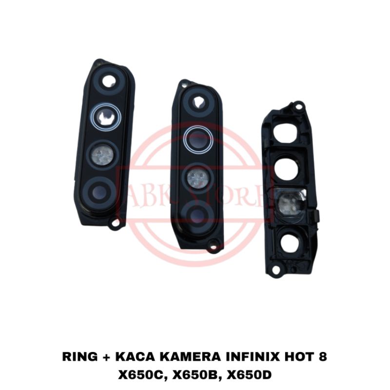 RING + LENSA CAMERA / KACA KAMERA BELAKANG INFINIX HOT 8 X650 - X650C ORIGINAL