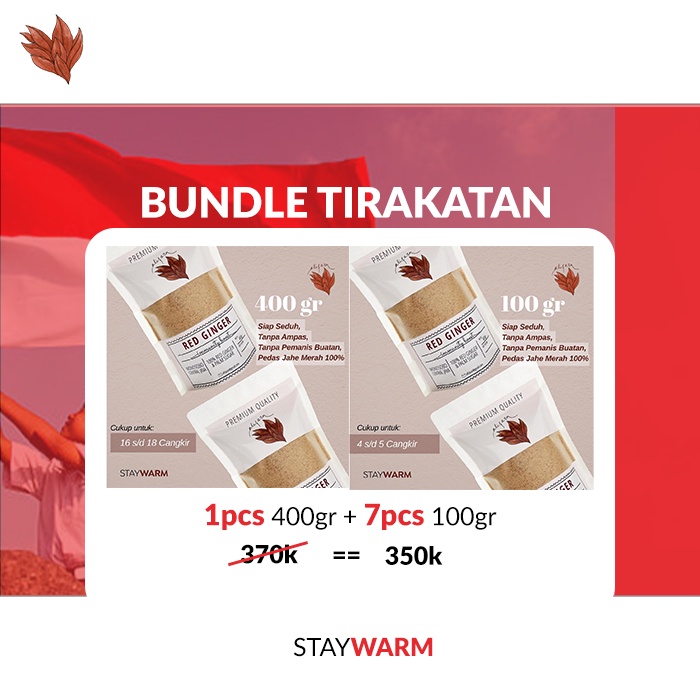 

PAKET BUNDLE TIRAKATAN Jahe Merah organik tinggal seduh ALIFARM | PREMIUM QUALITY | ASLI WONOSOBO