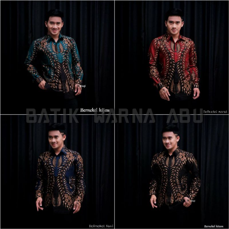 KEMEJA PRIA MOTIF BARNEKEL WARNA HITAM NAVY MERAH HIJAU M L XL XXL Batik Pria Atasan Pria