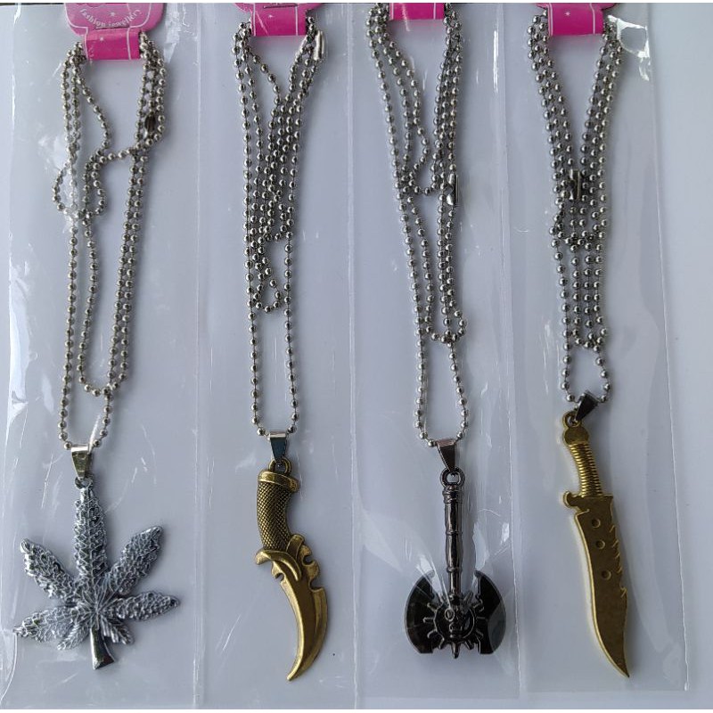 Kalung Kujang Rantai Metal Import Premium