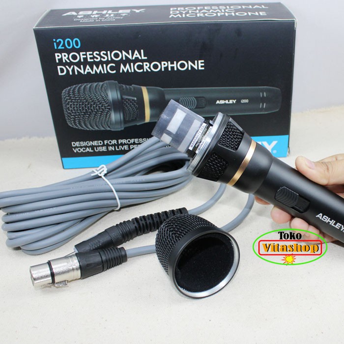 Microfon ASHLEY I-200 Mic Kabel Dinamyc Mikropon Berkwalitas Asli