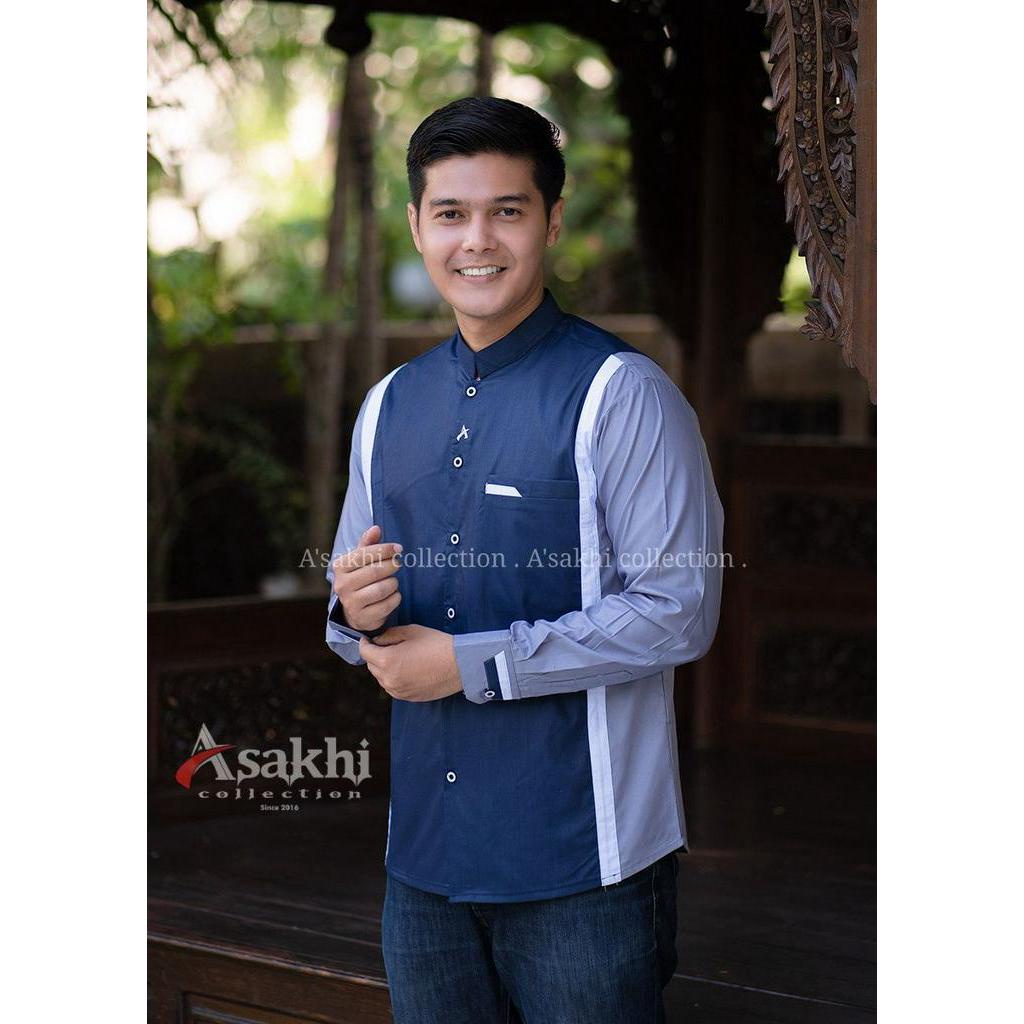 FASHION MUSLIM ATASAN PRIA KEMEJA KOKO LENGAN PANJANG BAJU KOKO SERAGAM HADROH