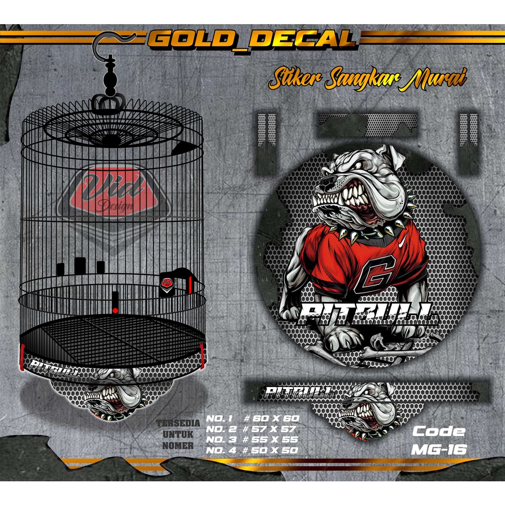 Stiker Sangkar Murai Decal Tebok Murai Kandang Burung Bulat Bnr No 1 2 3 4