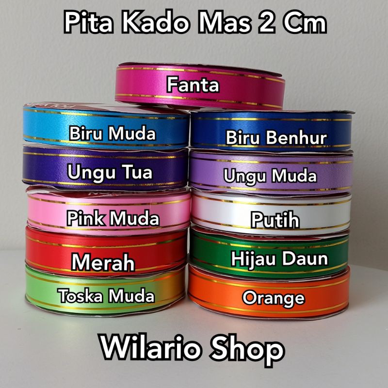 

1 ROLL Pita Kado Jepang list mas 2 cm | Pita Jepang list mas 2 Cm
