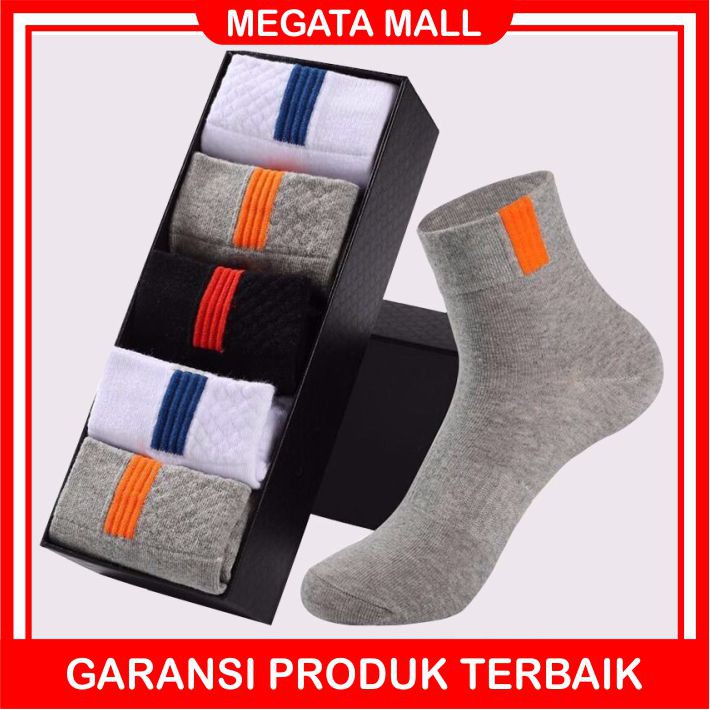 ♫ Megata ♫ A047 Kaos Kaki Motif Garis Polos Kaoskaki Pria Kantoran Office Import Murah