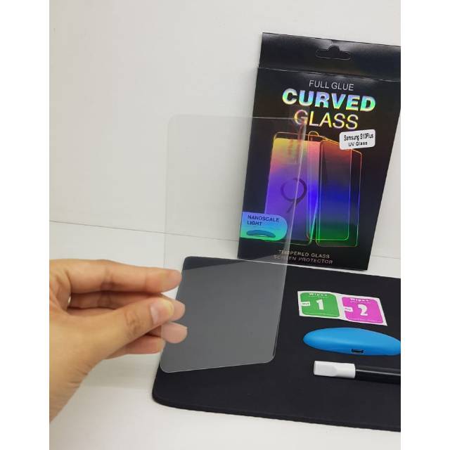 UV Glass Samsung S10 Plus G975 6.4&quot; Tempered Glass 3D Samsung Galaxy S10+ Curved Lengkung Full Layar