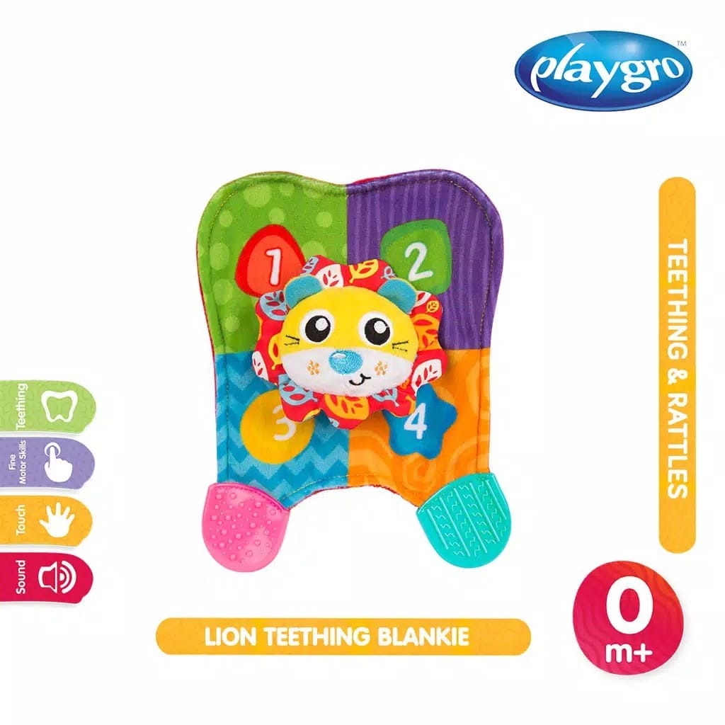 Playgro Baby Lion Teething Blankie 124335 - Mainan Gigit Anak Bayi Balita